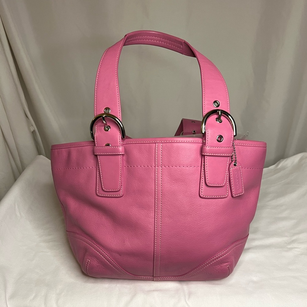 Coach pink leather satchel
